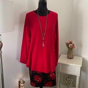 Michael Kors Red Tunic Sweater